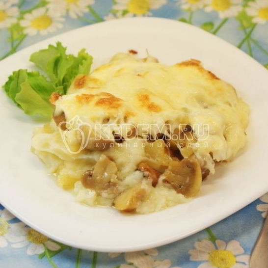Рецепт картофельного пюре под шампиньонами
