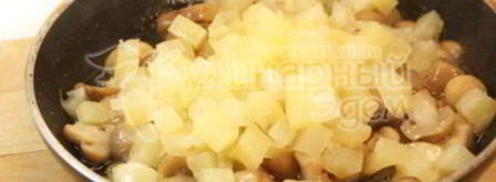 картофельное пюре под шампиньонами. Шаг 3