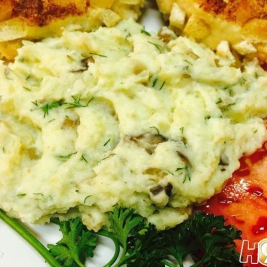 Рецепт картофельного пюре с грибами и зеленью