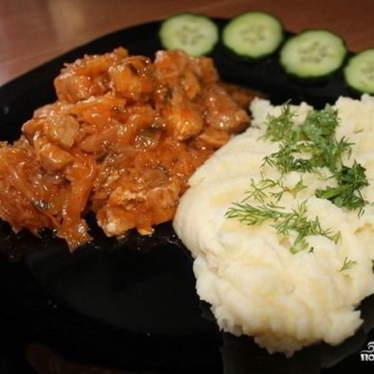 Рецепт картофельного пюре со свининой