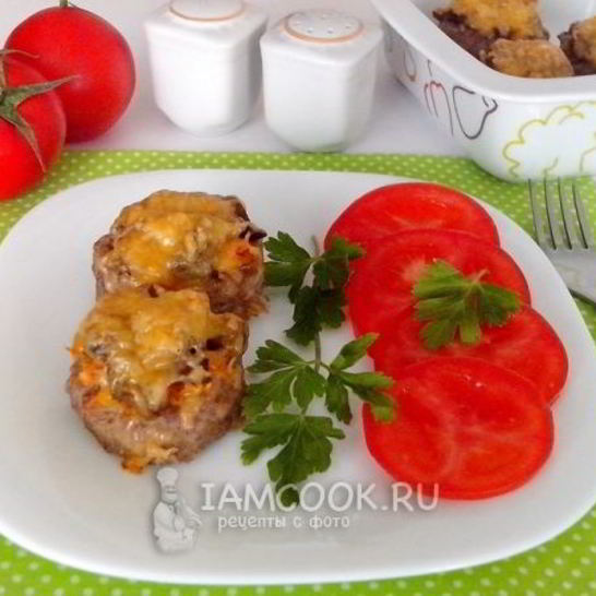 Рецепт котлет-гнезд с грибами и сыром