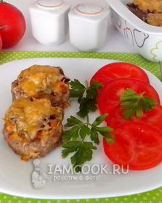 Котлеты-гнезда с грибами и сыром