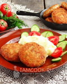 Котлеты из кеты с плавленым сыром