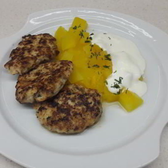 Рецепт куриного-тыквенных котлеты с базиликом