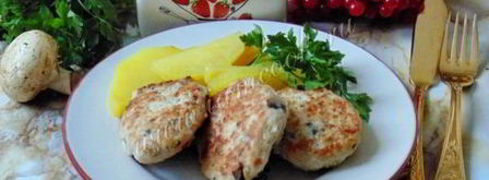 куриные котлеты с грибами и квашеной капустой. Шаг 9