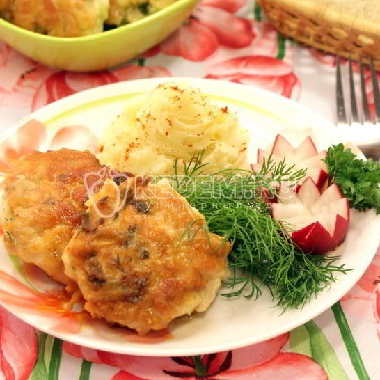 Рецепт куриных котлет с сыром и зеленью