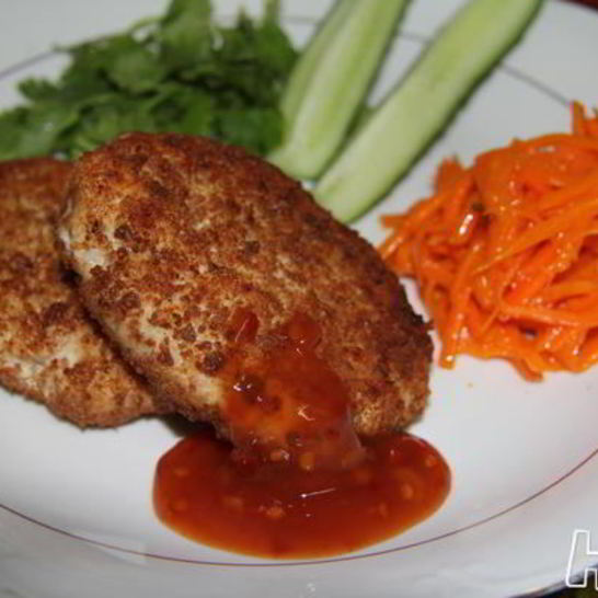 Рецепт сочных куриных котлет с жареным луком