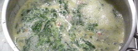 лапша под соусом горгонзола со шпинатом. Шаг 4