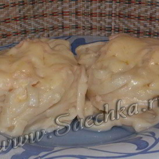 Рецепт лапши с сырным соусом