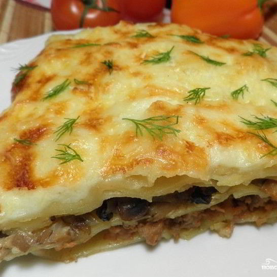 Рецепт лазаний из слоеного теста