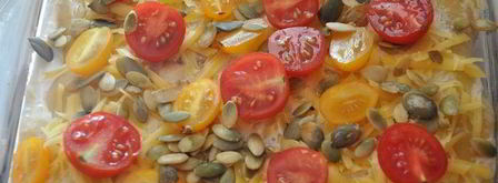 лазанья с кабачками и помидорами с сыром джюгас. Шаг 7