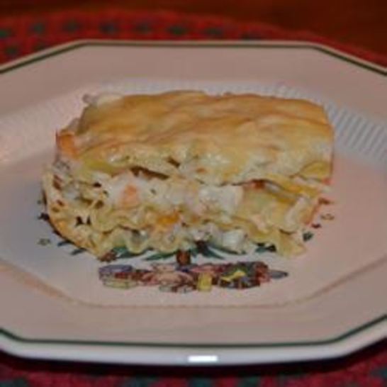 Рецепт лазаний с креветками и крабовыми палочками