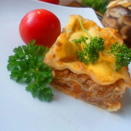 Рецепт лазаний с мясным фаршем и овощами