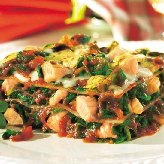 Рецепт лазаний со шпинатом и семгой