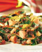 Лазанья со шпинатом и семгой