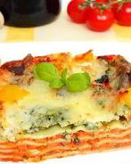 Лазанья со шпинатом, картофелем и цуккини