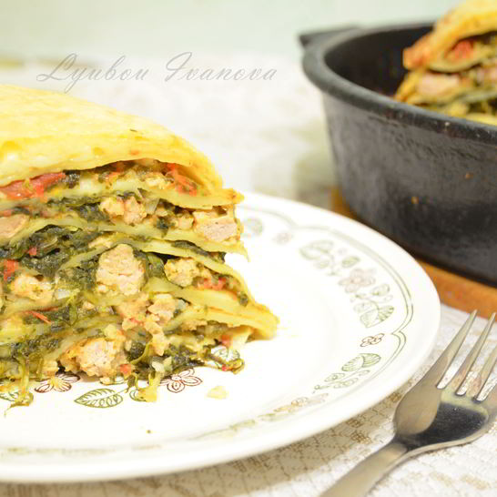 Рецепт острой лазанья из блинчиков