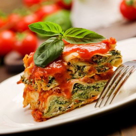 Рецепт вегетарианской лазанья со шпинатом