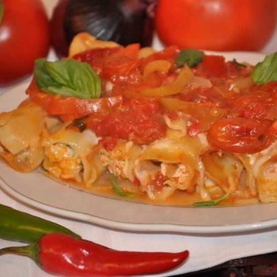 Рецепт каннелоней с острым томатным соусом