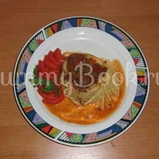 Рецепт макарон гнезда с мясом и овощами