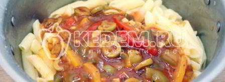 макароны перья с овощной подливой. Шаг 8
