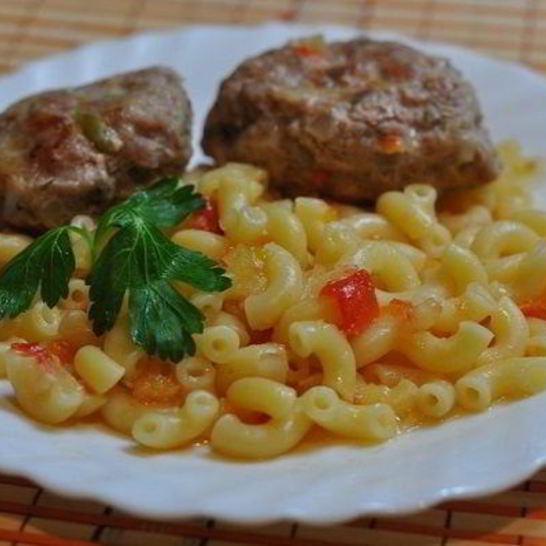 Рецепт макарон с котлетами