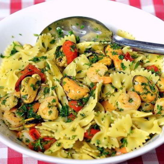 Рецепт макарон с мидиями