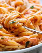 Паста Альфредо с запеченным перцем