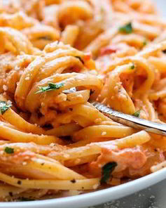 Паста Альфредо с запеченным перцем