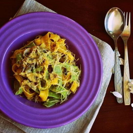 Рецепт пасты карбонара с грибами