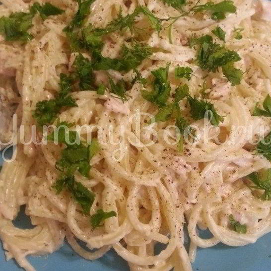 Рецепт пасты с копченой грудкой и плавленым сыром