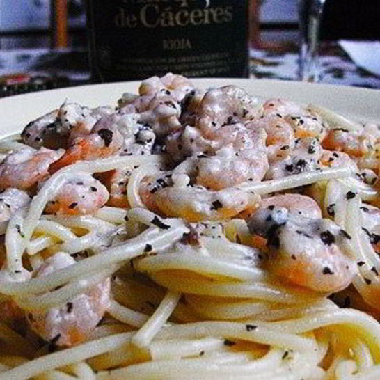 Рецепт пасты с креветками в чесночно-сливочном соусе