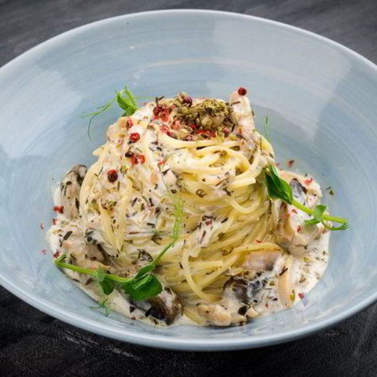 Рецепт пасты с курицей и грибами