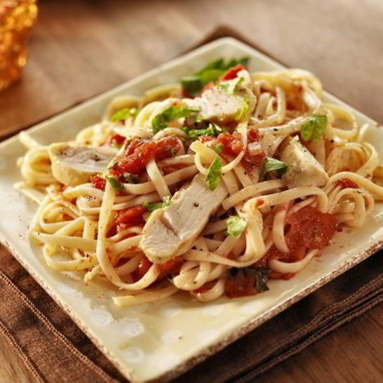 Рецепт пасты с курицей и помидорами