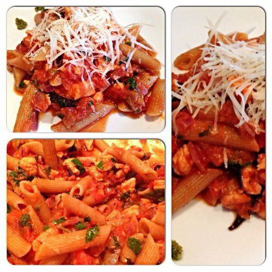 Рецепт пасты с томатами и лососем