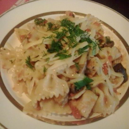 Рецепт пасты со свининой и маслятами