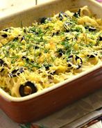 Паста в духовке с маслинами