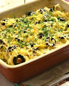 Паста в духовке с маслинами