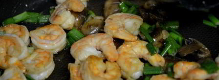 спагетти с креветками и грибами. Шаг 3