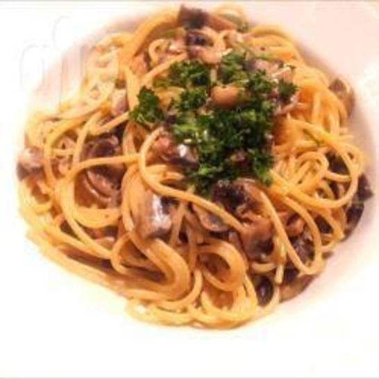 Рецепт спагетти с шампиньонами