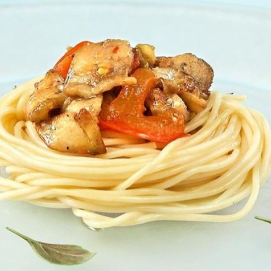 Рецепт спагетти с соусом из баклажанов