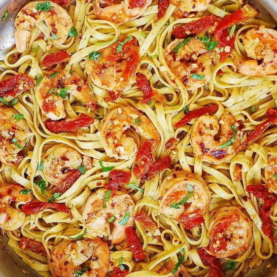 Рецепт спагетти с вялеными томатами