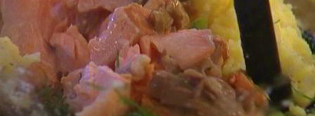 биточки из семги и молодого картофеля с луком и укропом. Шаг 4