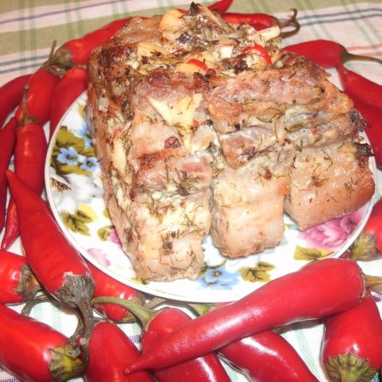 Рецепт грудинки запеченной в фольге