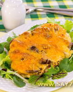 Куриное филе, запеченное с опятами