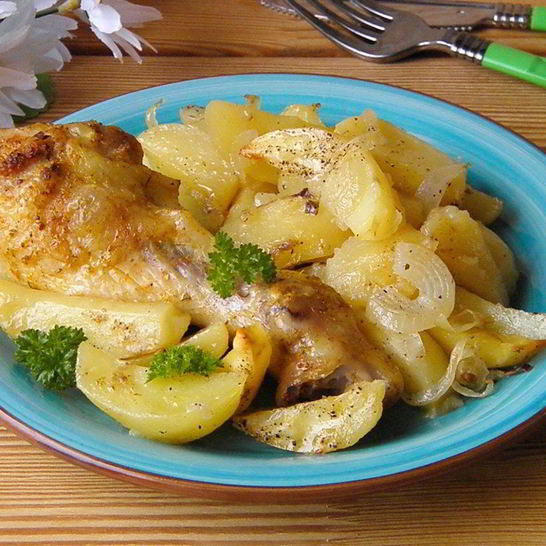 Рецепт куриных ножек с картошкой в духовке