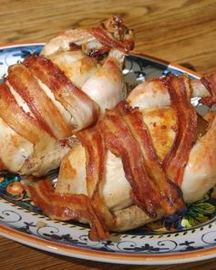 Курица, фаршированная гречкой и каштанами