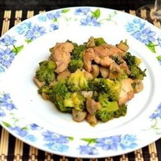 Рецепт курицы с брокколи и грибами