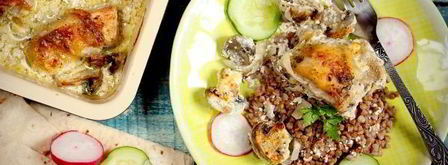 курица с шампиньонами и чесноком в сметане. Шаг 7