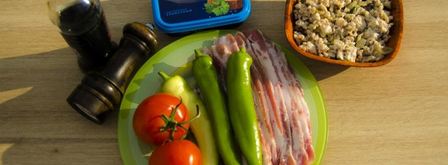 фаршированные перцы чили, запеченные на гриле. Шаг 2